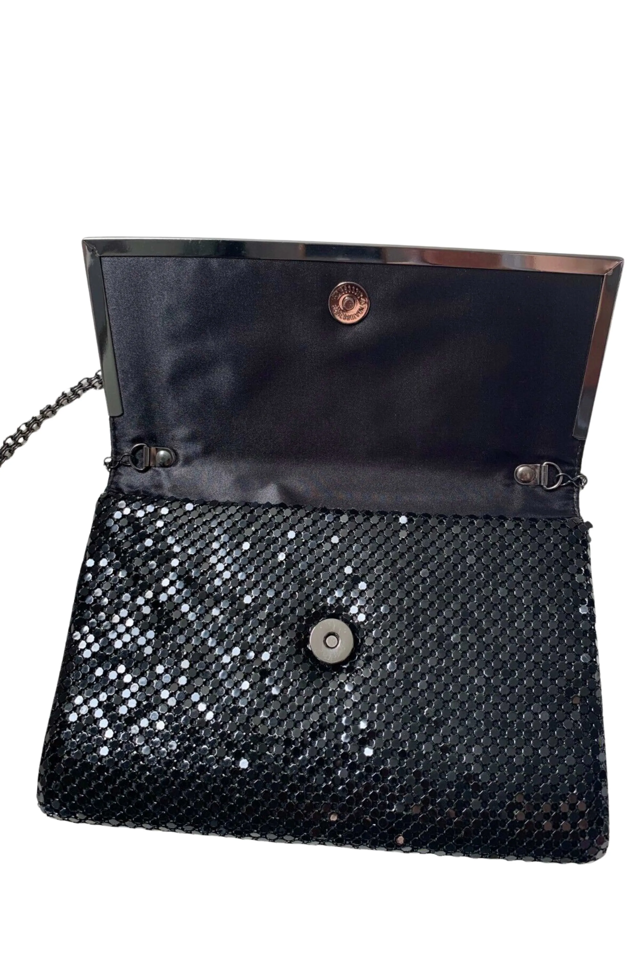 Olga Berg Black Sequin Clutch