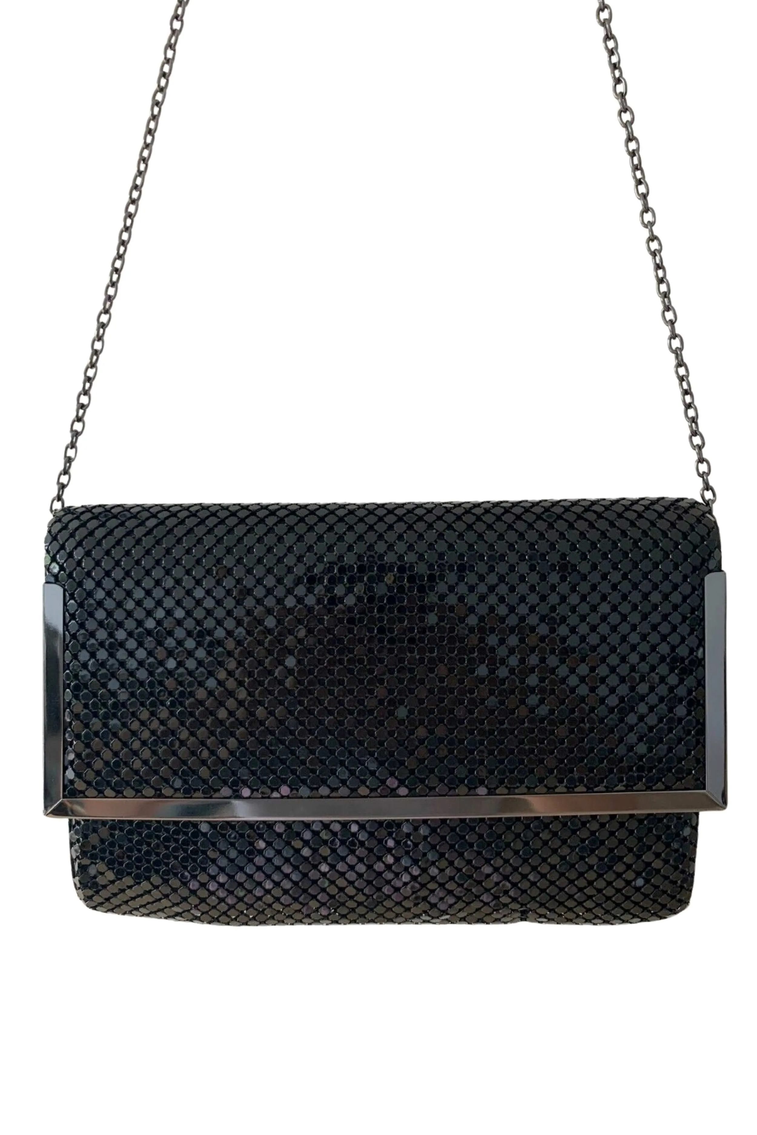 Olga Berg Black Sequin Clutch