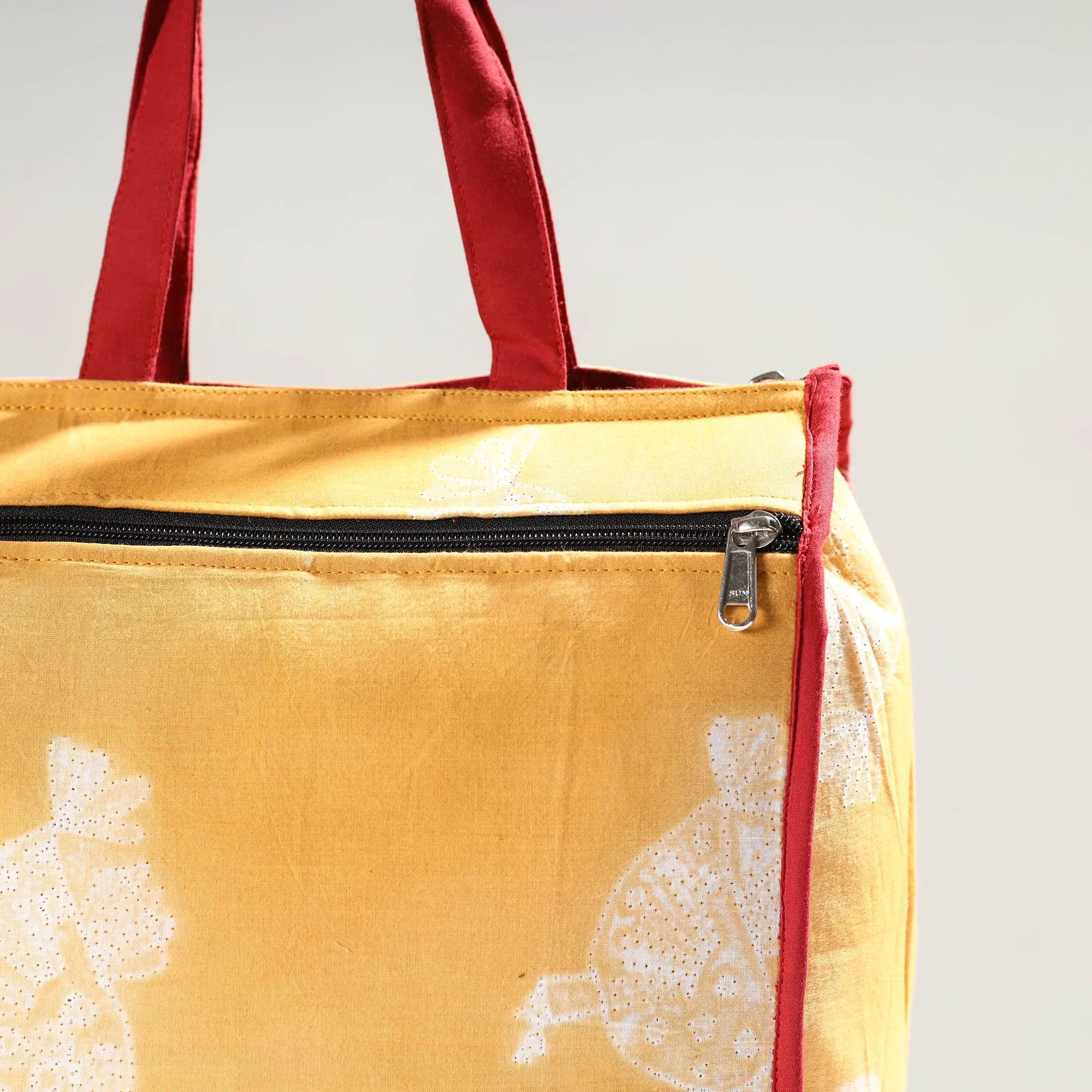 Orange - Handmade Shibori Tie-Dye Cotton Shopping Bag