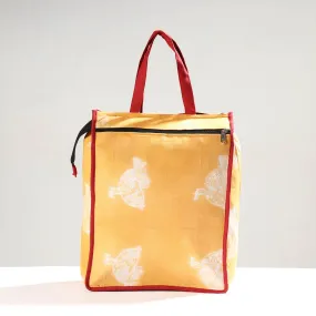 Orange - Handmade Shibori Tie-Dye Cotton Shopping Bag