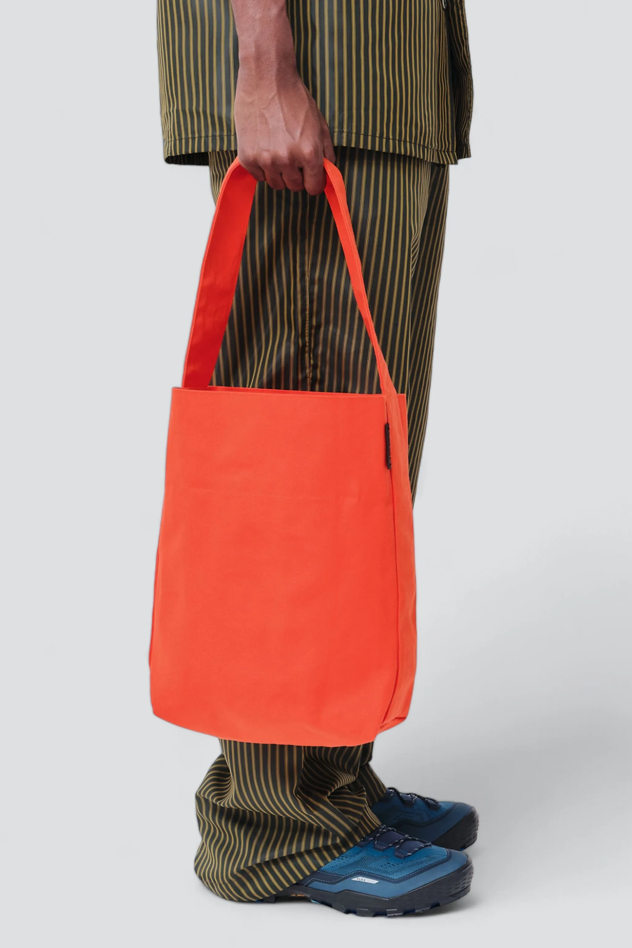 Orange Water Repellant Cotton Midi Bucket Tote