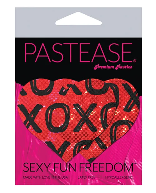 Pastease Glitter XOXO Heart - Red/Black O/S