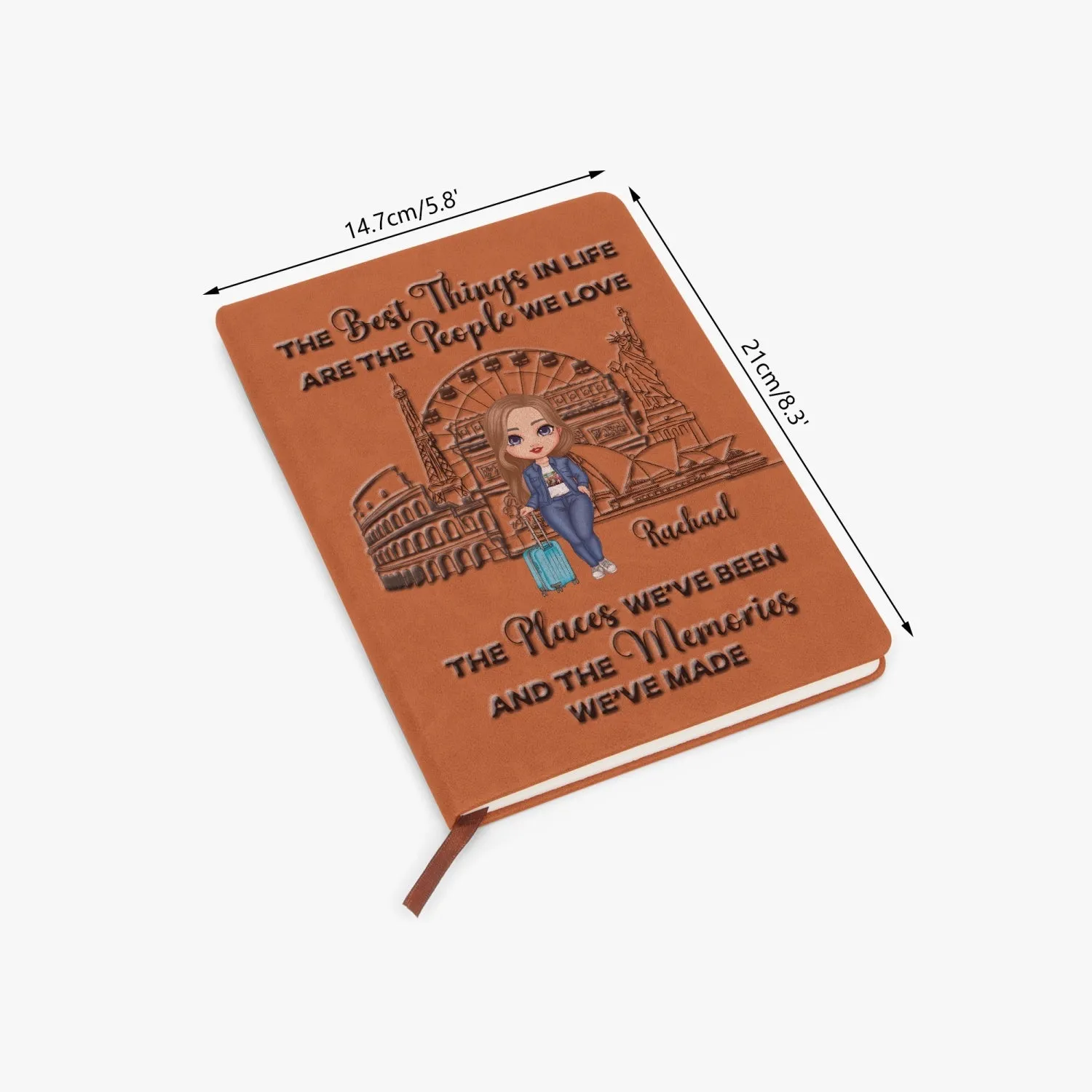 Personalised PU Leather Journal Notebook, Travel Journal, The Best Things