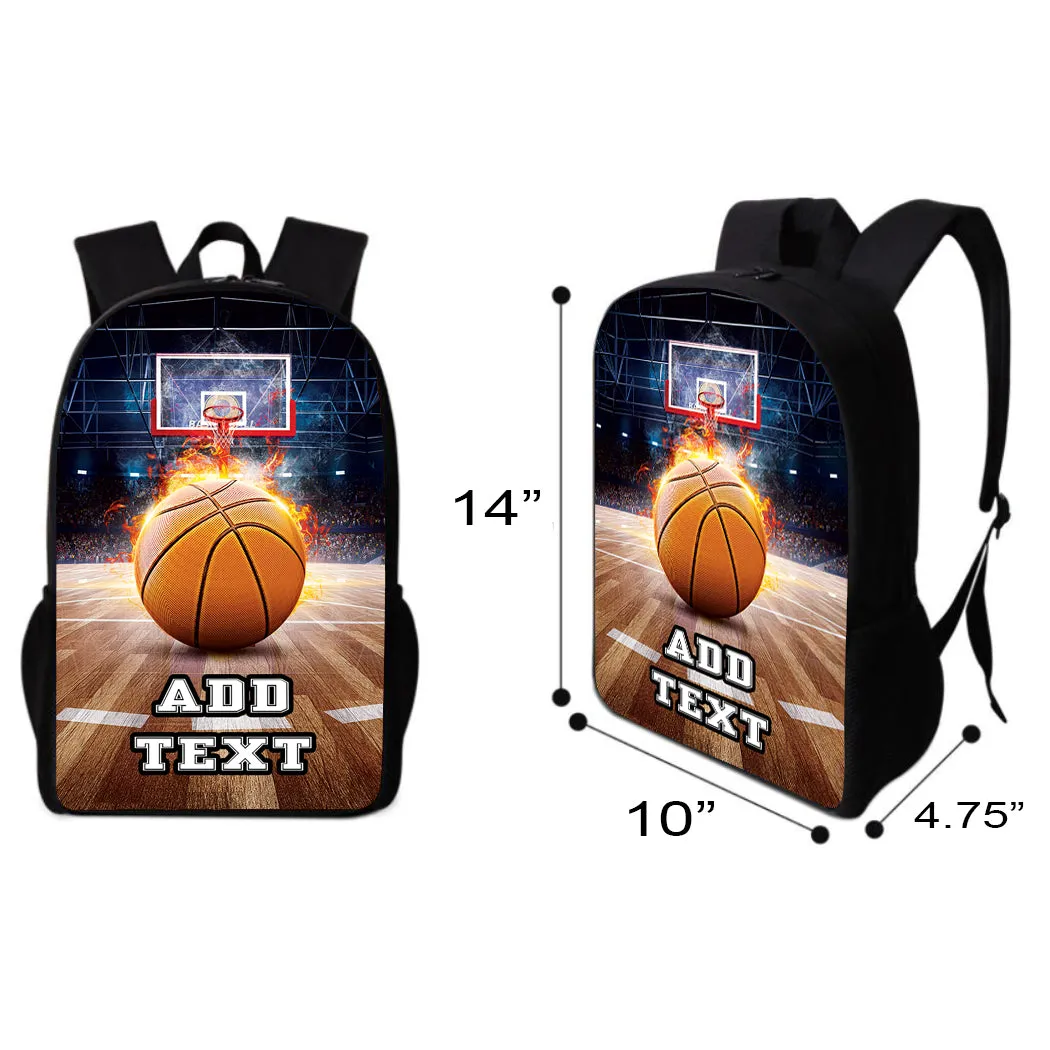 Personalized Backpacks, Lunch Bags, Duffel Bags, or Water Bottles with Full-Color - Basketball Court