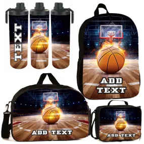 Personalized Backpacks, Lunch Bags, Duffel Bags, or Water Bottles with Full-Color - Basketball Court