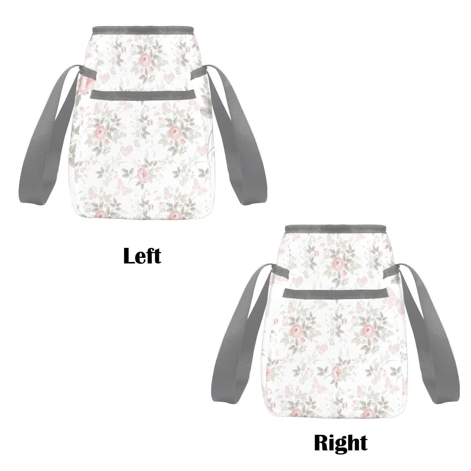 Personalized  Diaper Bag Tote Light Pink Floral and Gray - Waterproof Mommy Bag Tote