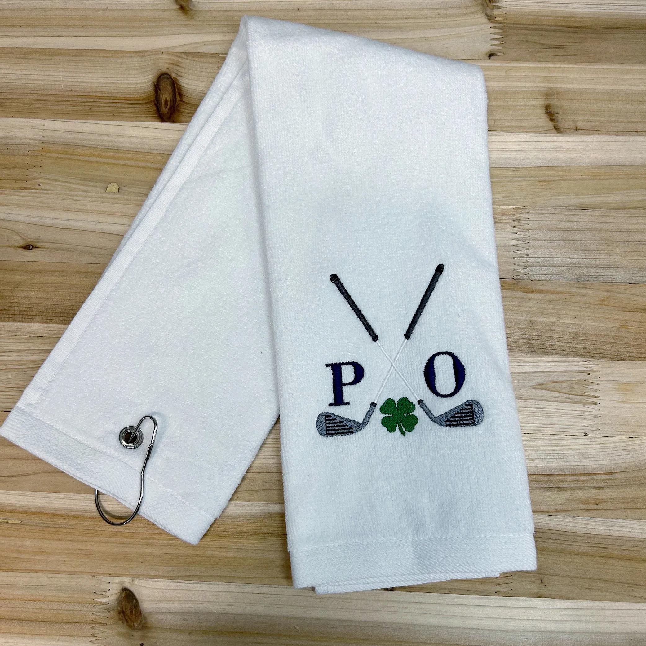 Personalized Shamrock Golf Towel