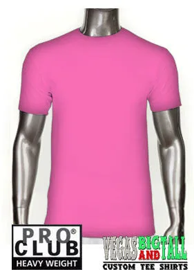 Pink Pro Club Short Sleeve Heavyweight Premium T Shirt