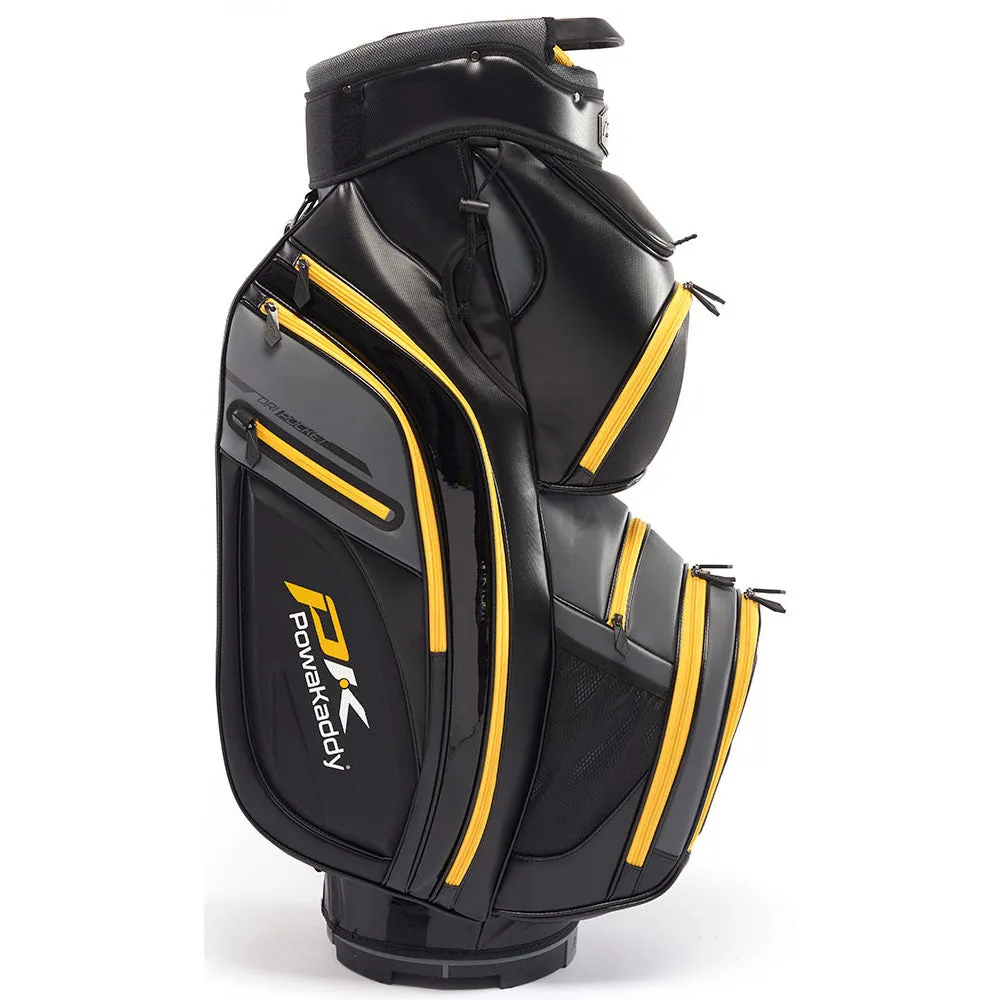 PowaKaddy Premium-Tech Cart Bag - Black/Gun Metal/Yellow