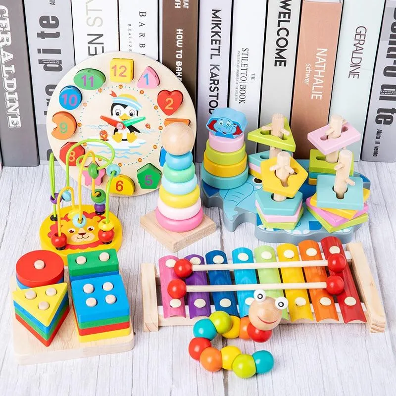 Preschool Educational Toys Wooden Toys  Early Learning Baby Birthday Christmas New Year Gift Toys for Children GYH