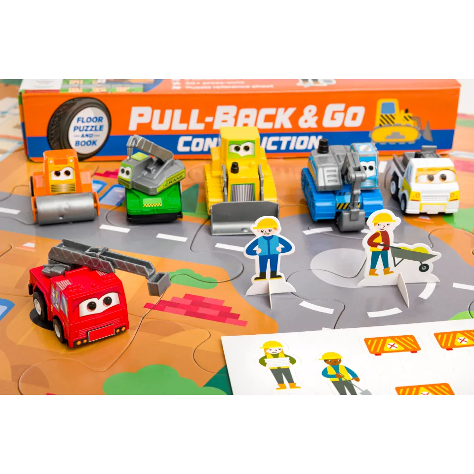 Pull-Back-And-Go Jigsaw: Construction Vehicles (2023 Ed)