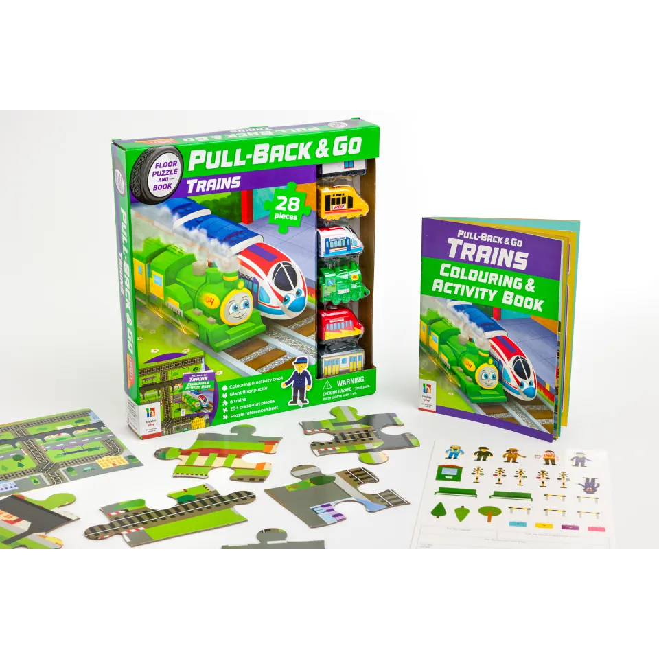 Pull-Back-And-Go Jigsaw: Trains