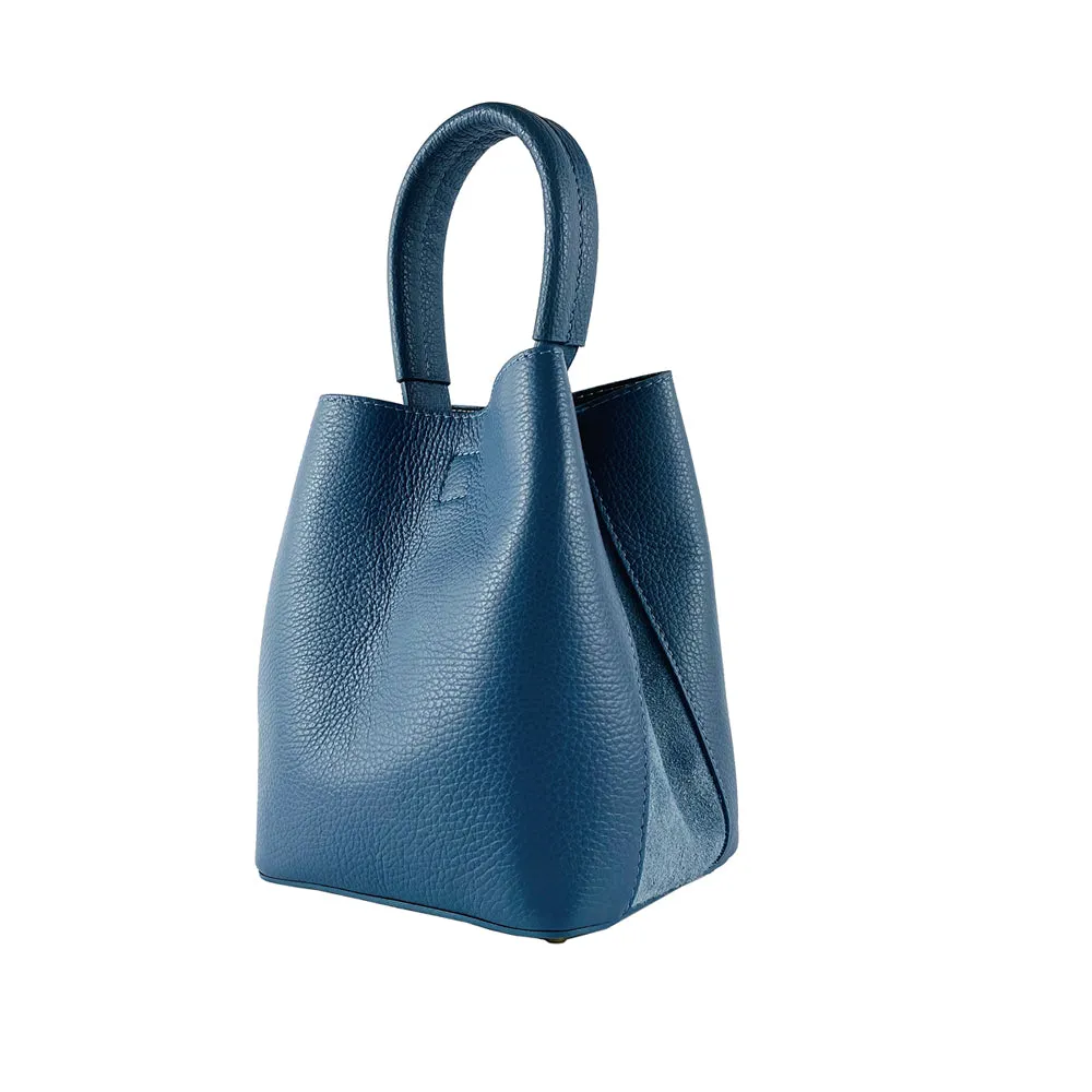 RB1006P | Women's Bucket Bag with Shoulder Bag in Genuine Leather