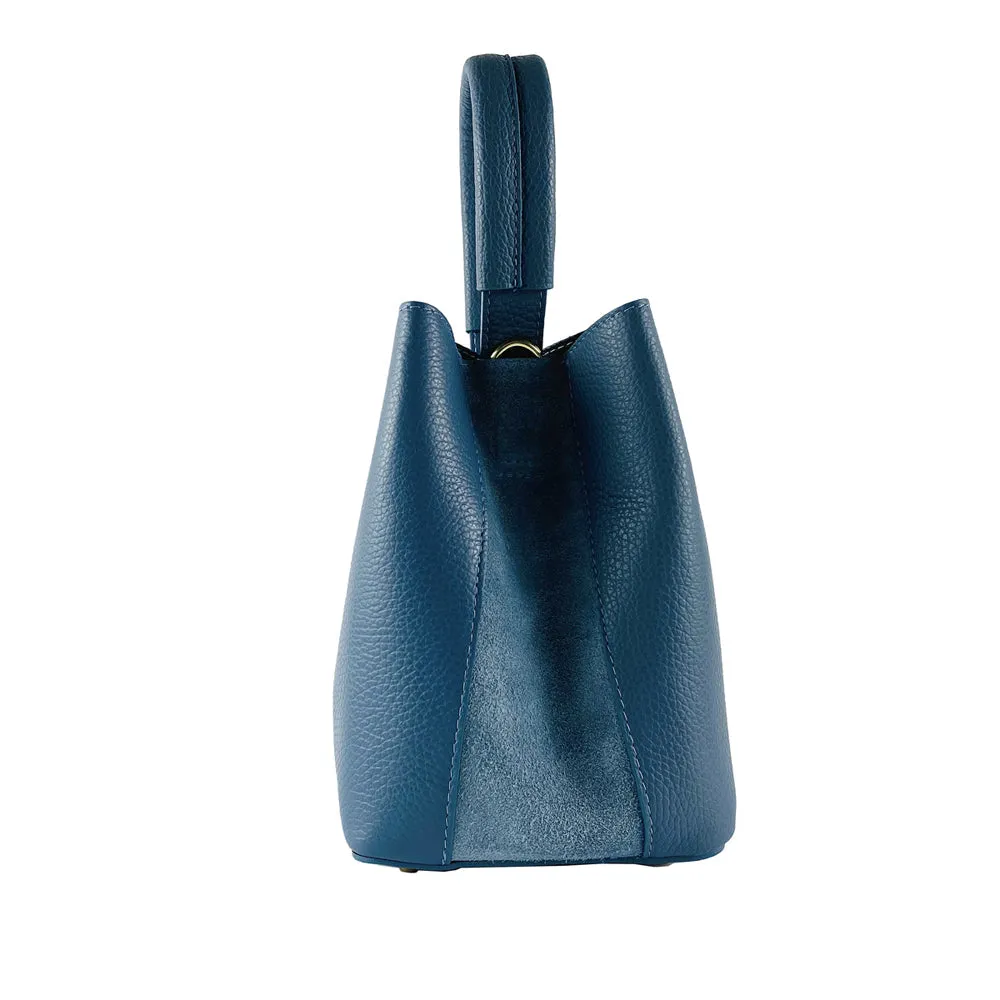 RB1006P | Women's Bucket Bag with Shoulder Bag in Genuine Leather