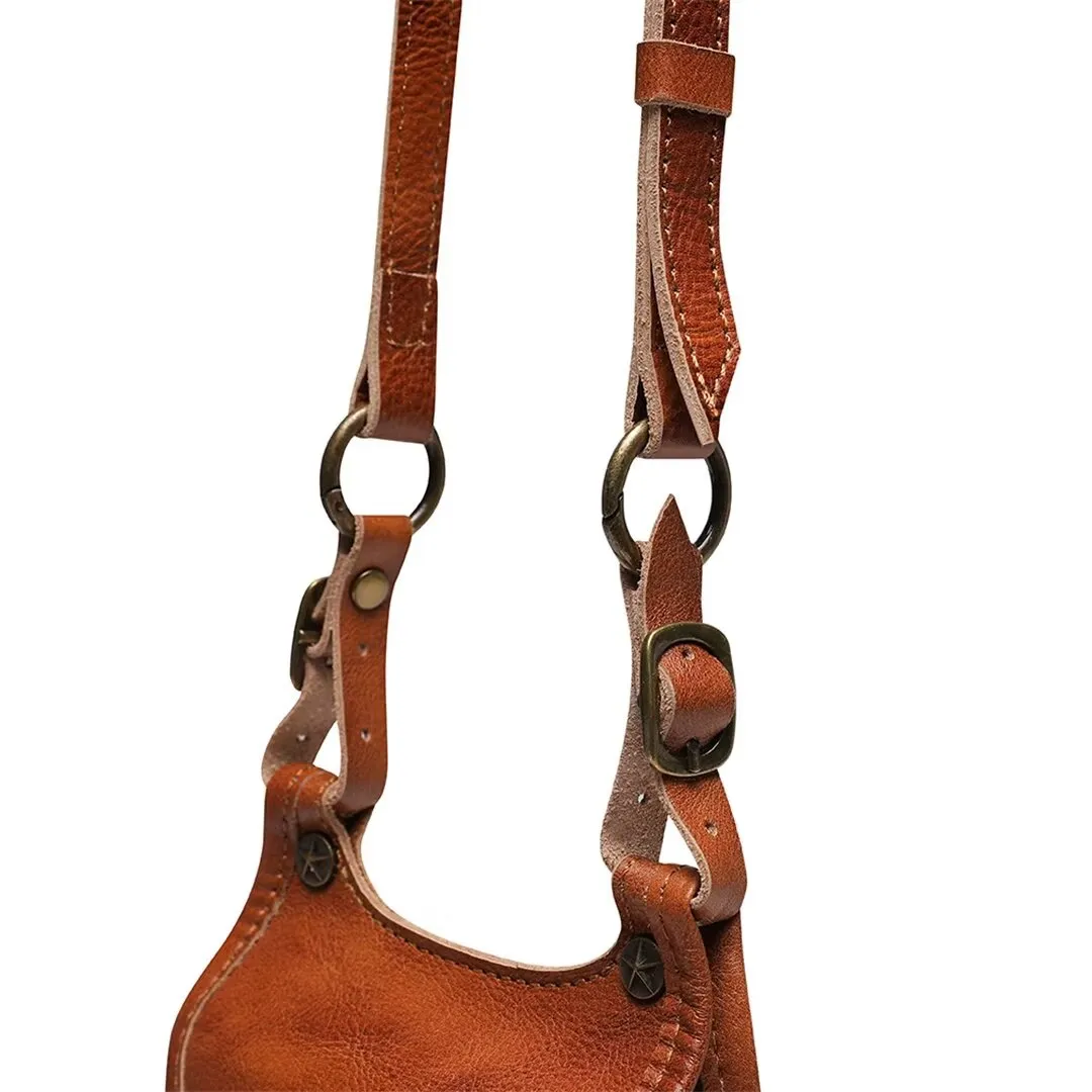 Refined Genuine Leather Bucket Bag