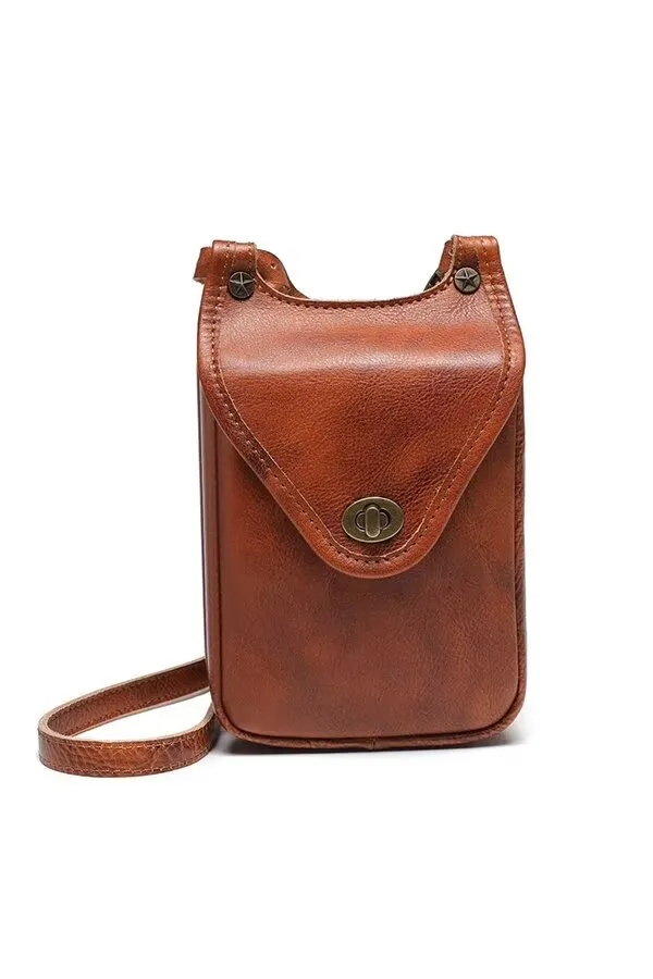 Refined Genuine Leather Bucket Bag