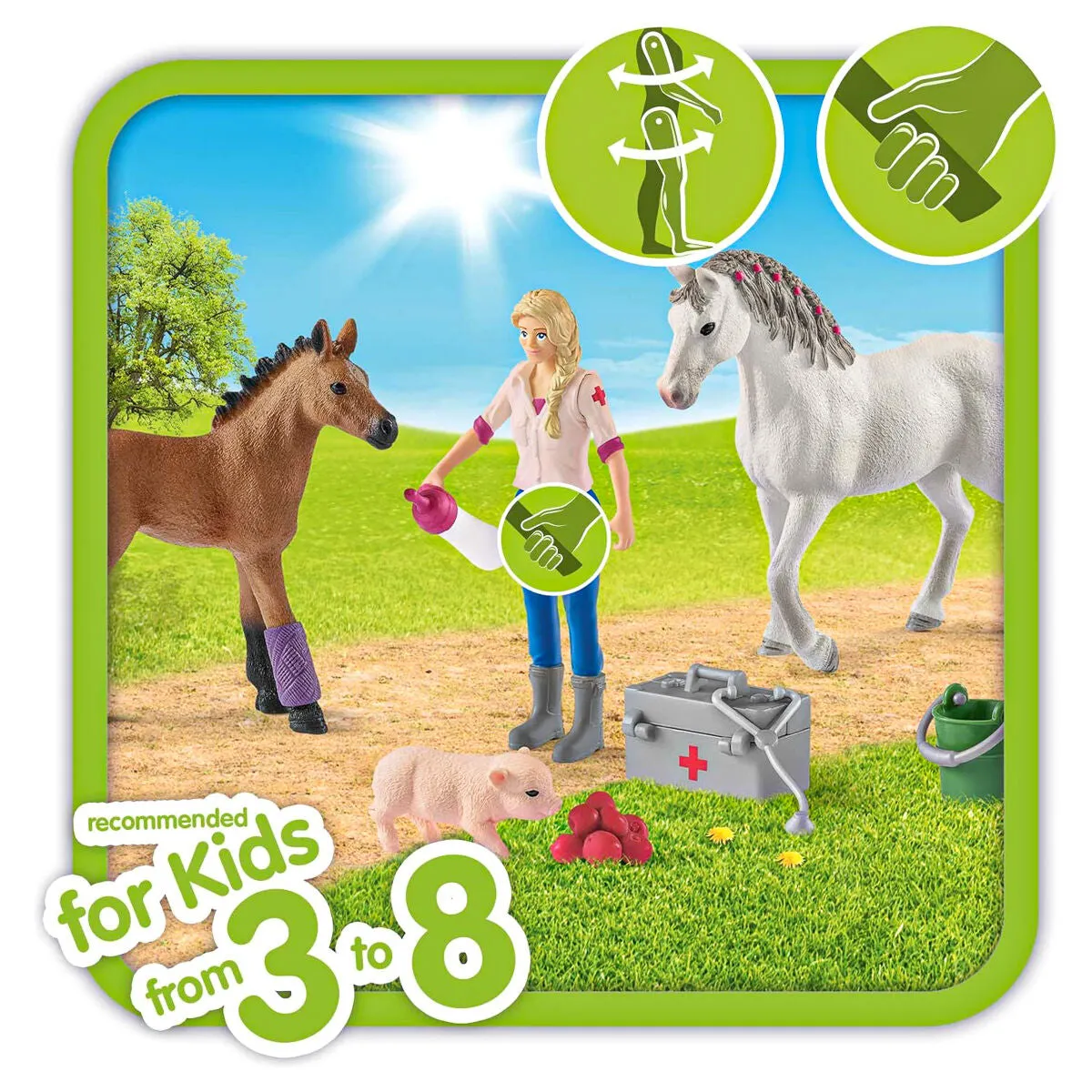 Schleich Farm World Vet Visiting Mare and Foal Playset