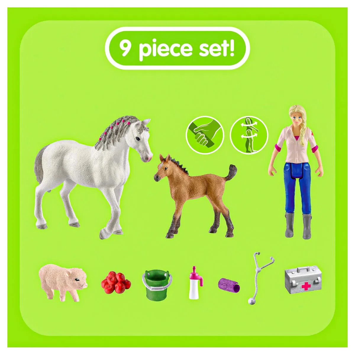 Schleich Farm World Vet Visiting Mare and Foal Playset