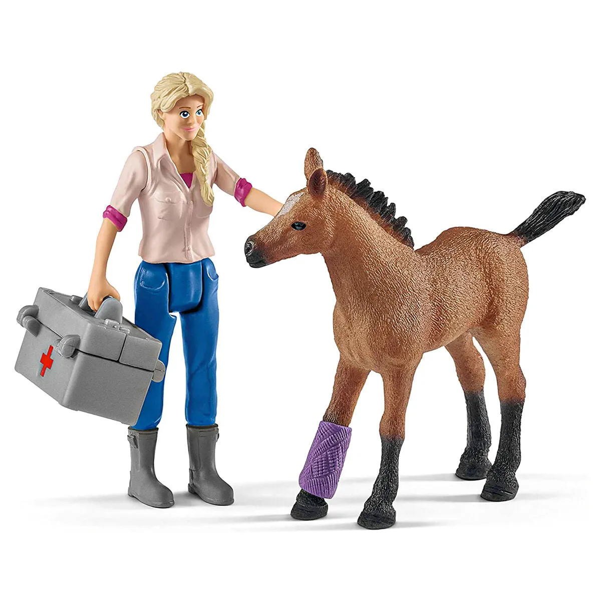 Schleich Farm World Vet Visiting Mare and Foal Playset