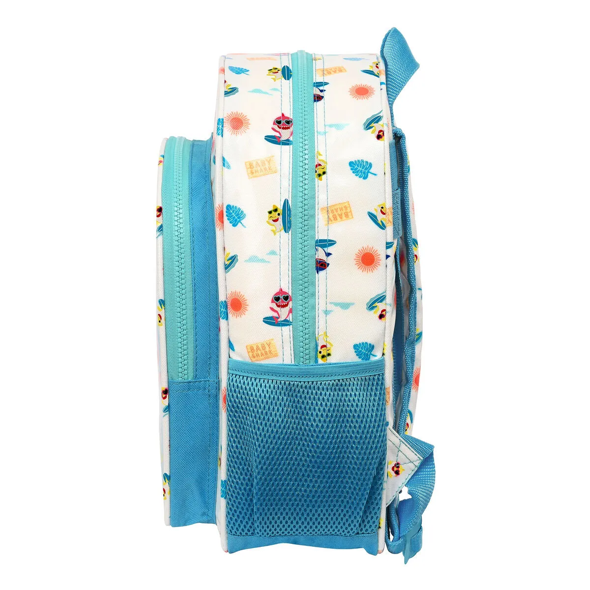 School Bag Baby Shark Surfing Blue White 26 x 34 x 11 cm