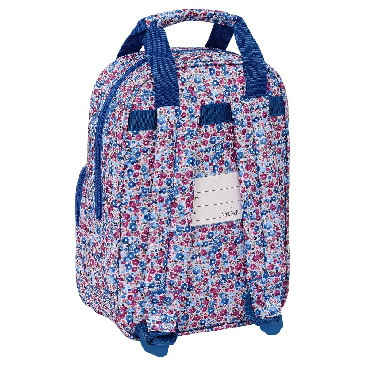 School Bag Nait Nait Flores coimbra azul Blue 20 x 28 x 8 cm