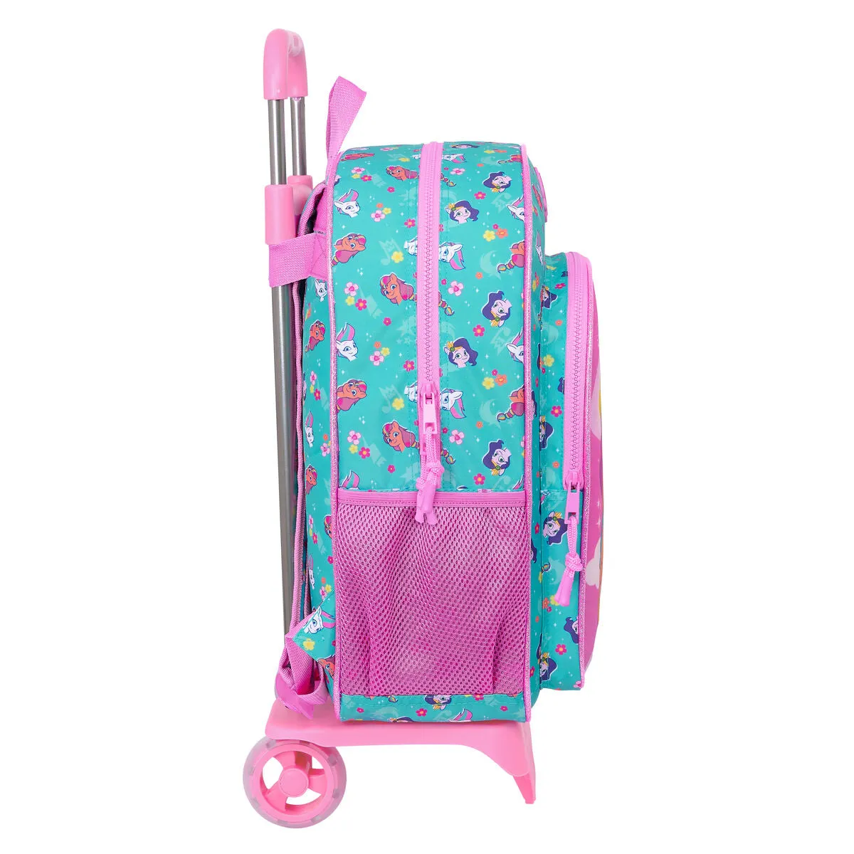 School Rucksack with Wheels My Little Pony Magic Pink Turquoise 33 x 42 x 14 cm