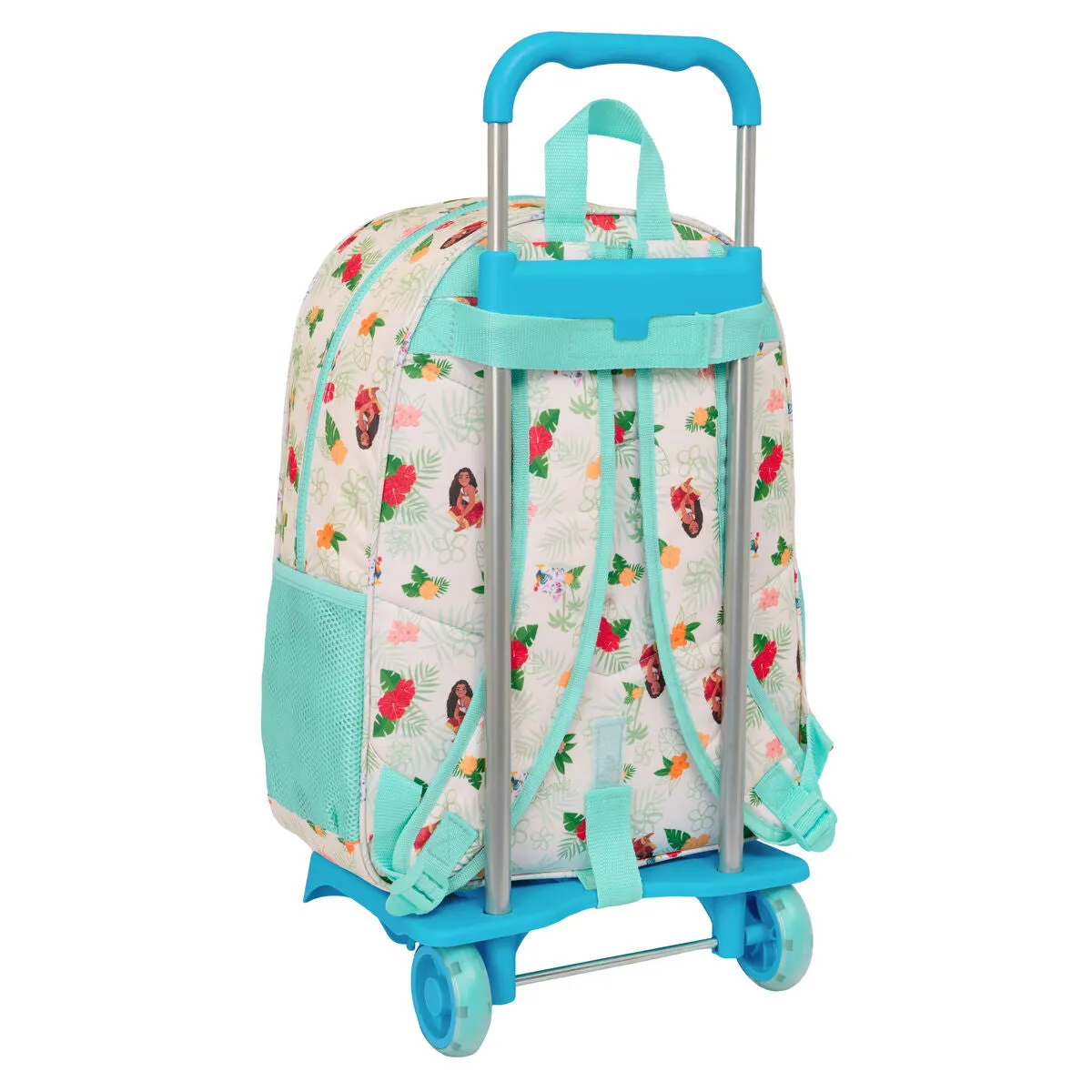 School Rucksack with Wheels Vaiana Blue Beige 33 x 42 x 14 cm