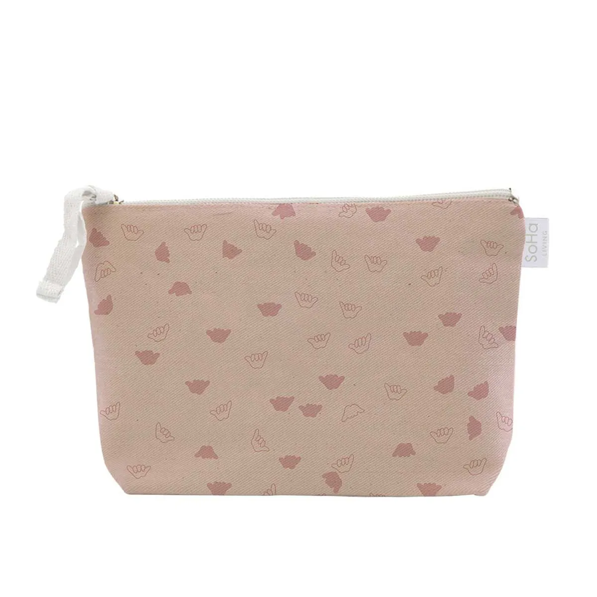 Shaka Pale Pink Cosmetic Bag, Large