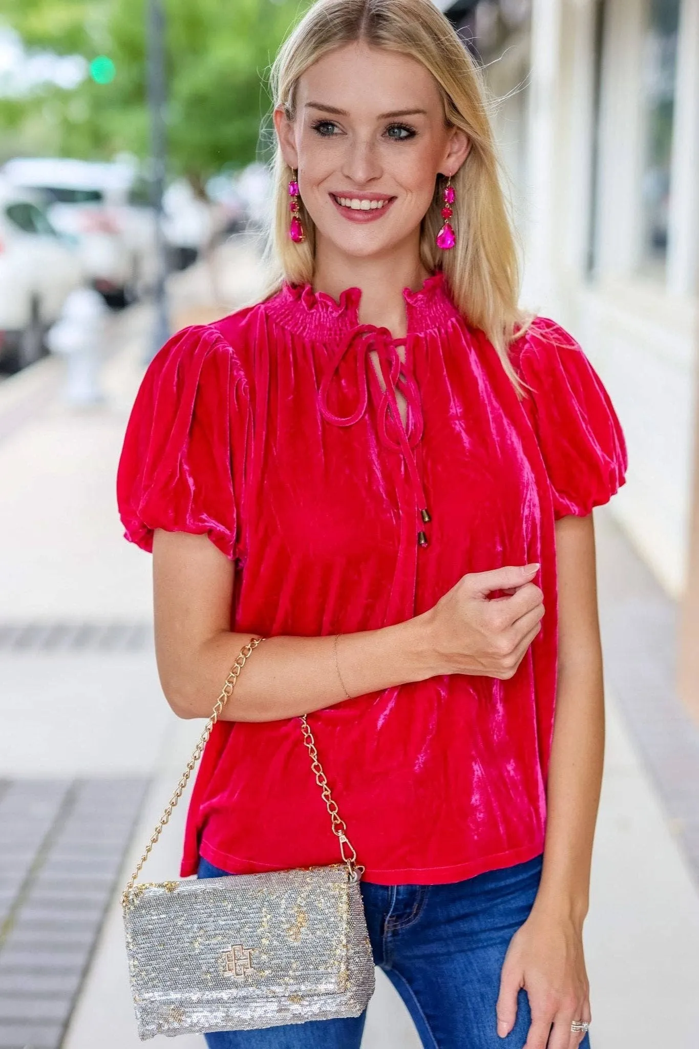 Shelby Silver and Gold Sequined Crossbody