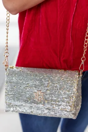 Shelby Silver and Gold Sequined Crossbody