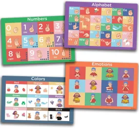 Sign Language Placemats for Kids - Educational Kids Placemats Set of 4 Includes ASL