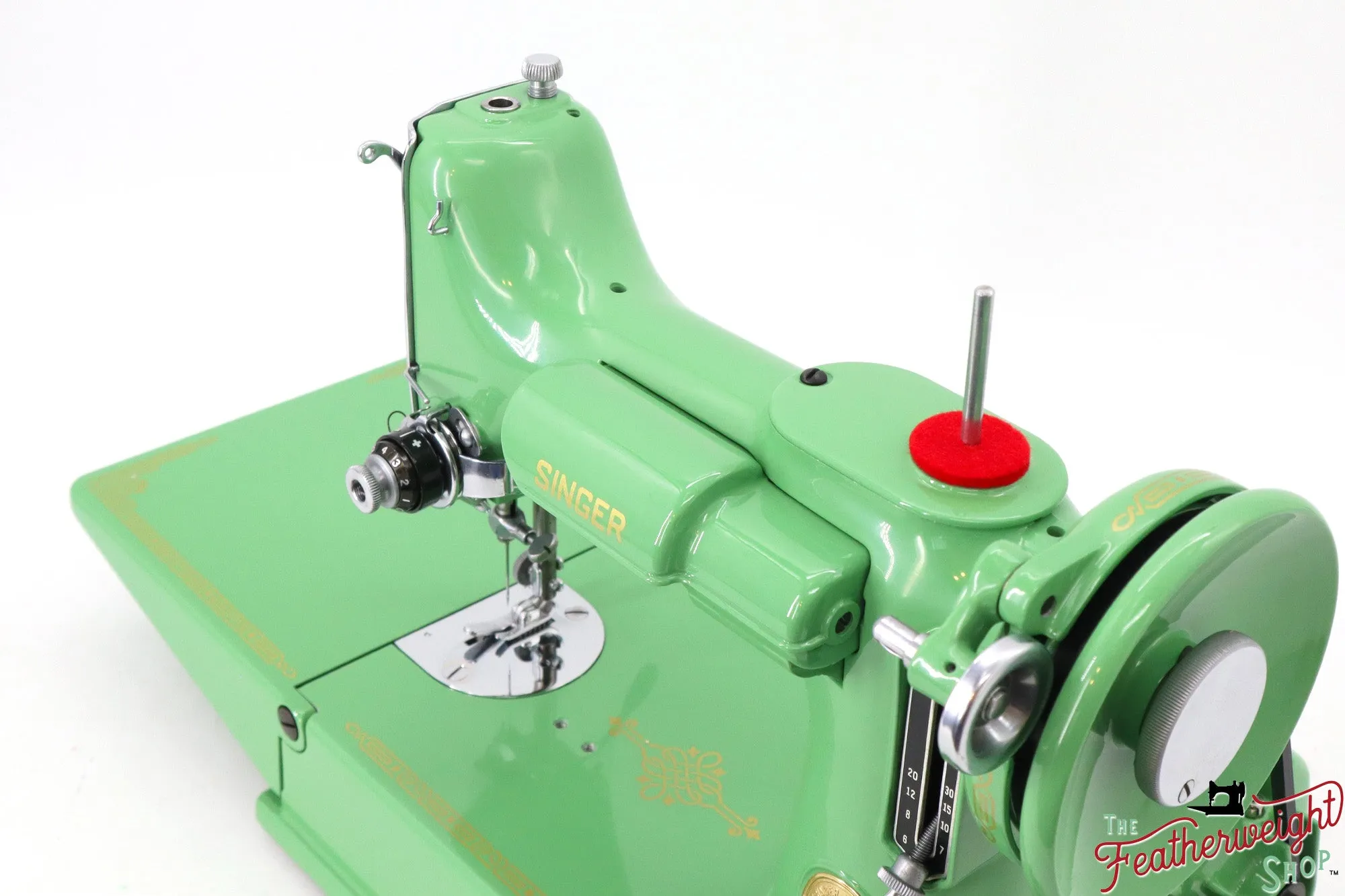 Singer Featherweight 221, AH211*** - Fully Restored in Art Deco Green