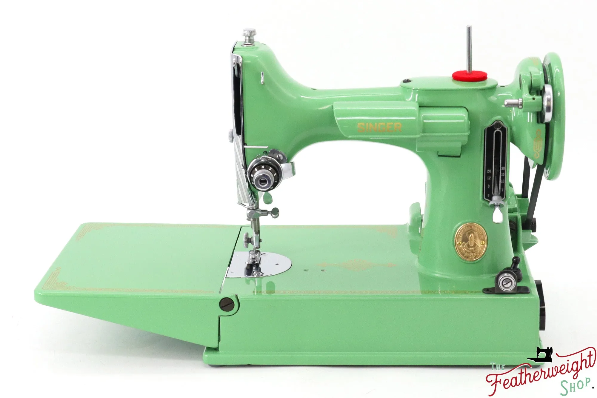 Singer Featherweight 221, AH211*** - Fully Restored in Art Deco Green