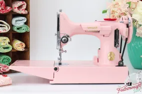 Singer Featherweight 221, AJ370*** - Fully Restored in Rosy Posy Pink