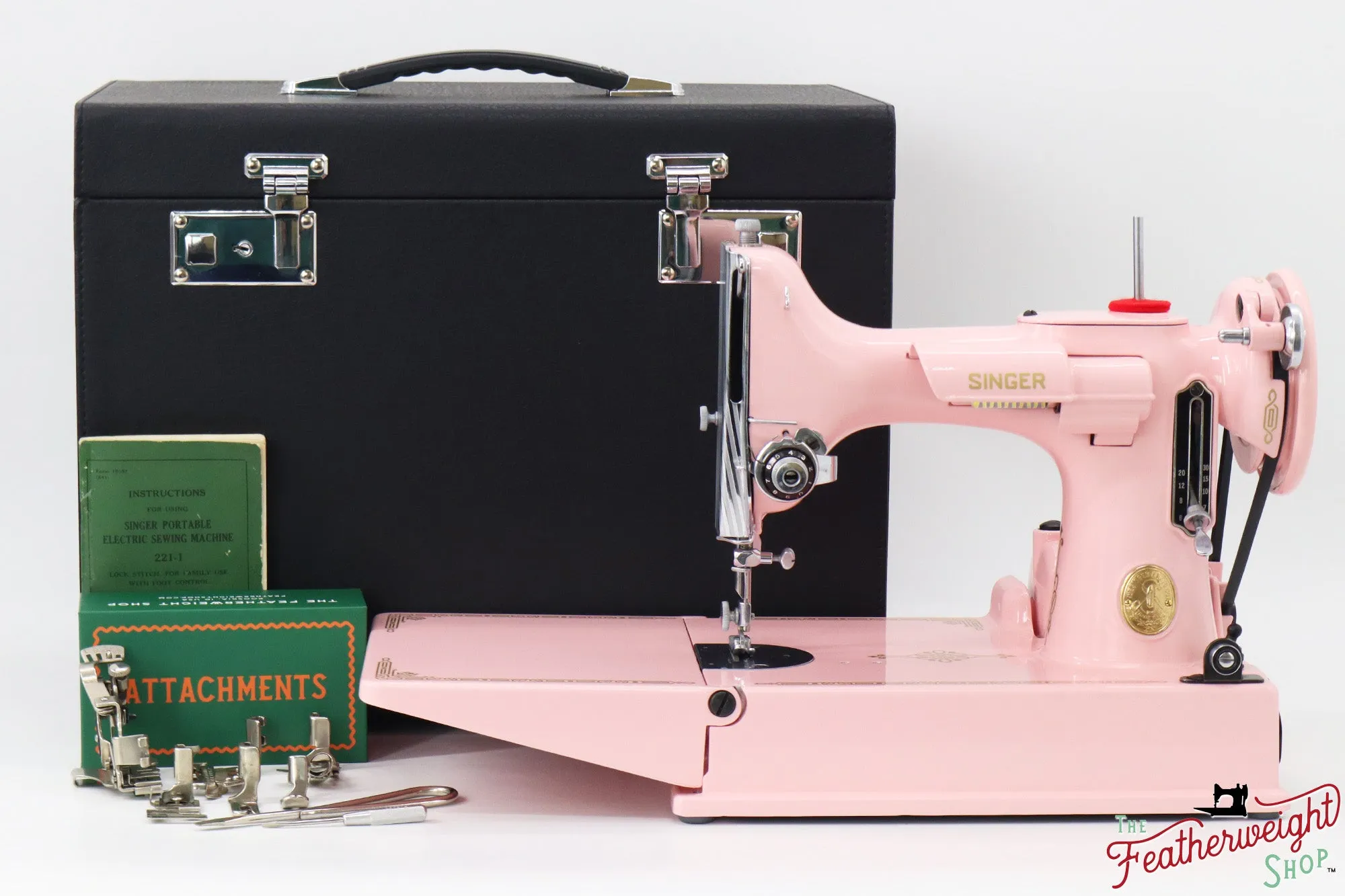 Singer Featherweight 221, AJ370*** - Fully Restored in Rosy Posy Pink