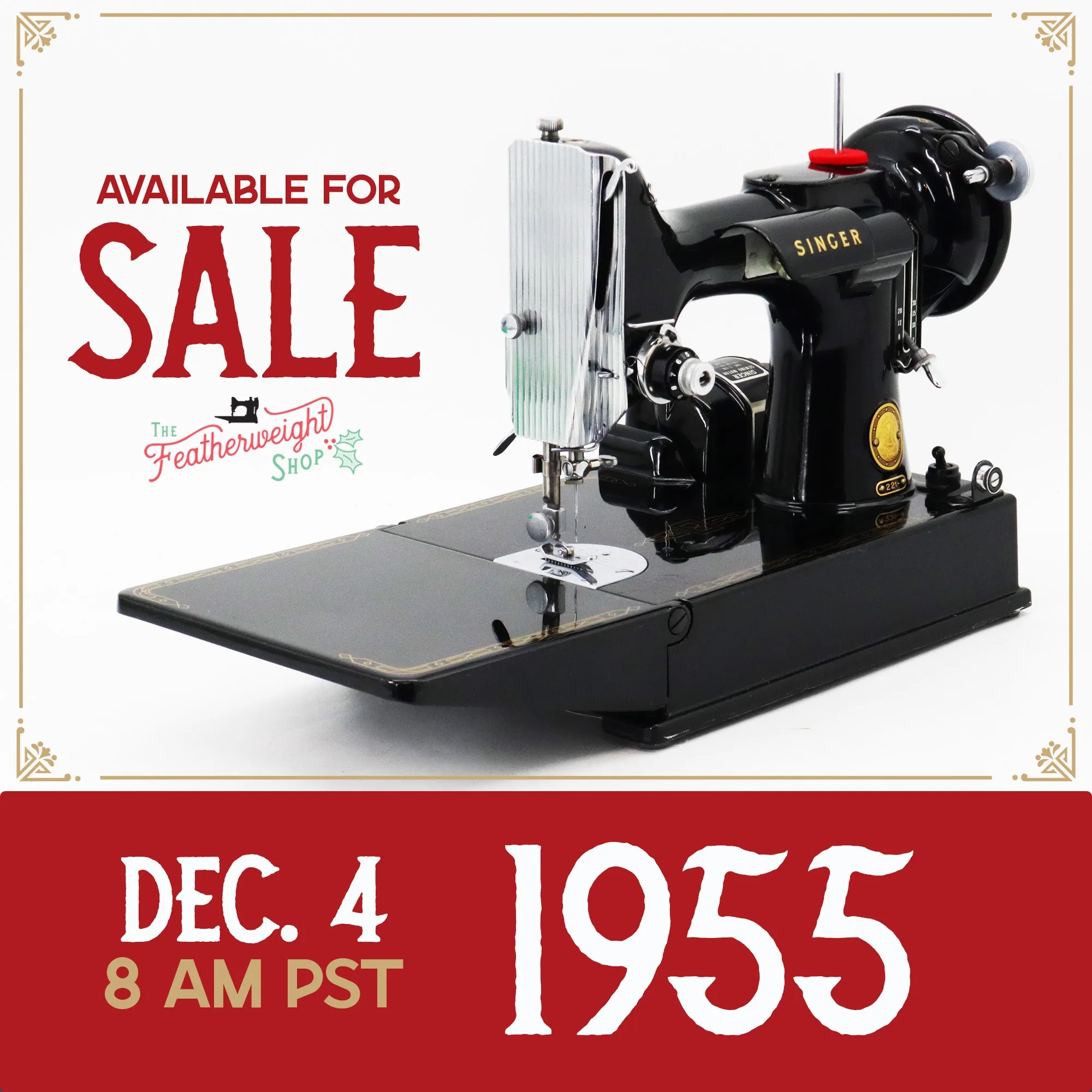 Singer Featherweight 221 Sewing Machine, AM154** - 1955