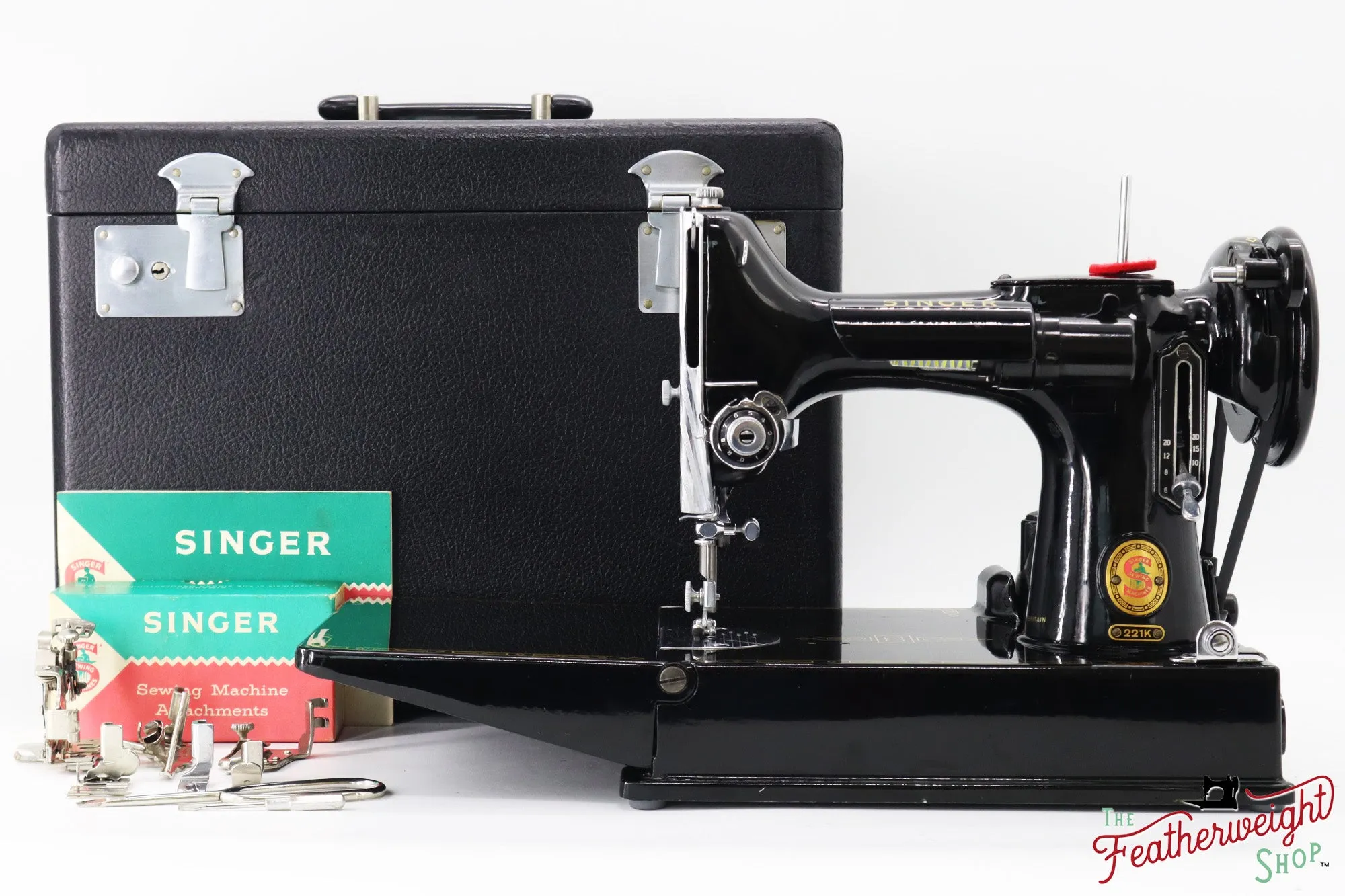 Singer Featherweight 221K Sewing Machine, RED "S" - ES2444**