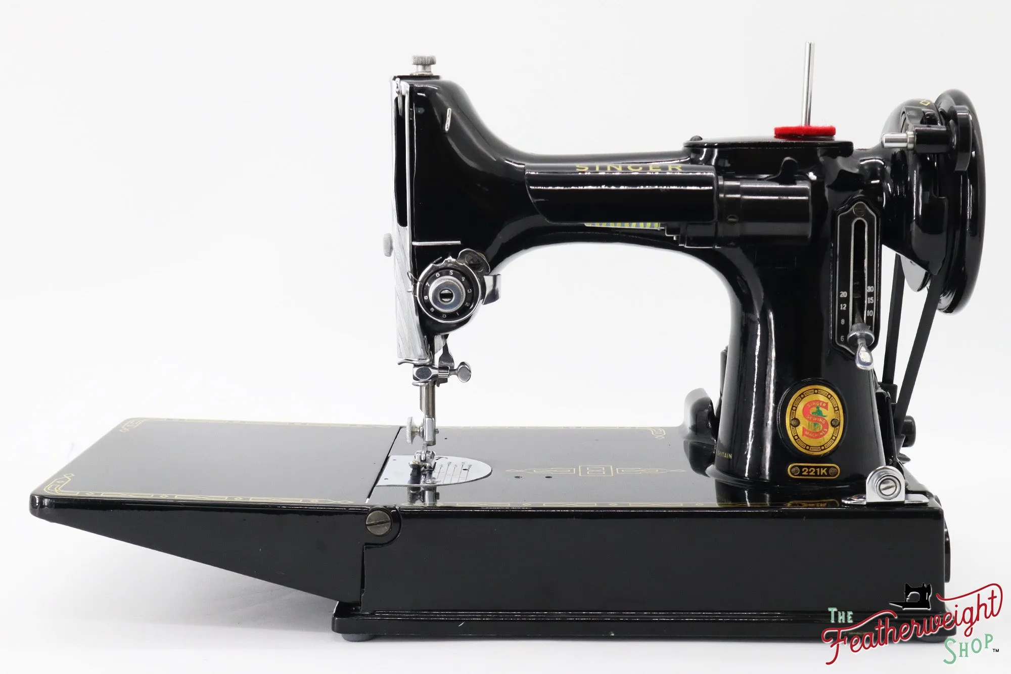 Singer Featherweight 221K Sewing Machine, RED "S" - ES2444**