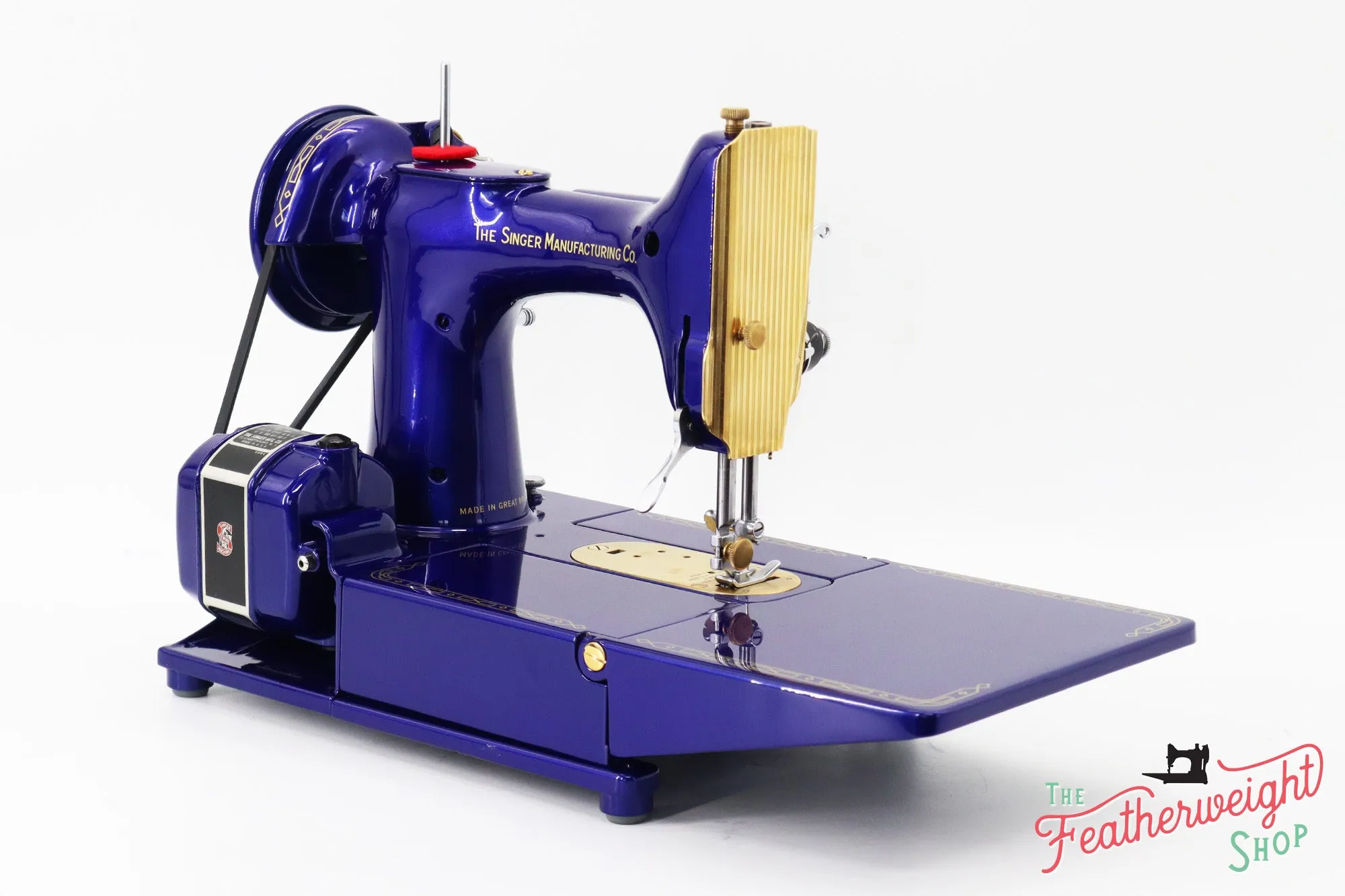 Singer Featherweight 222K EJ6185** - Fully Restored in Royal Cobalt Blue - Gold Plated!