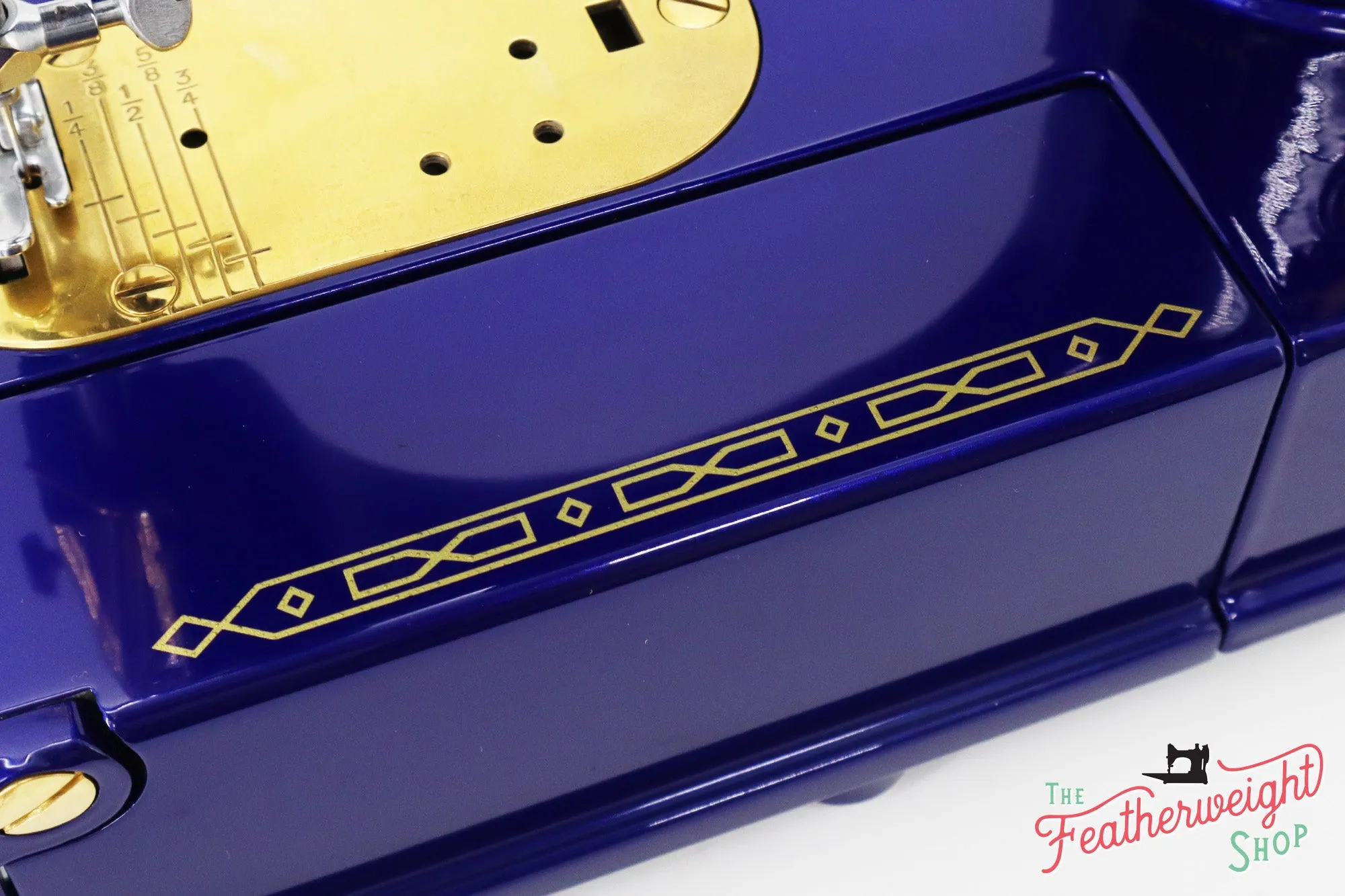 Singer Featherweight 222K EJ6185** - Fully Restored in Royal Cobalt Blue - Gold Plated!