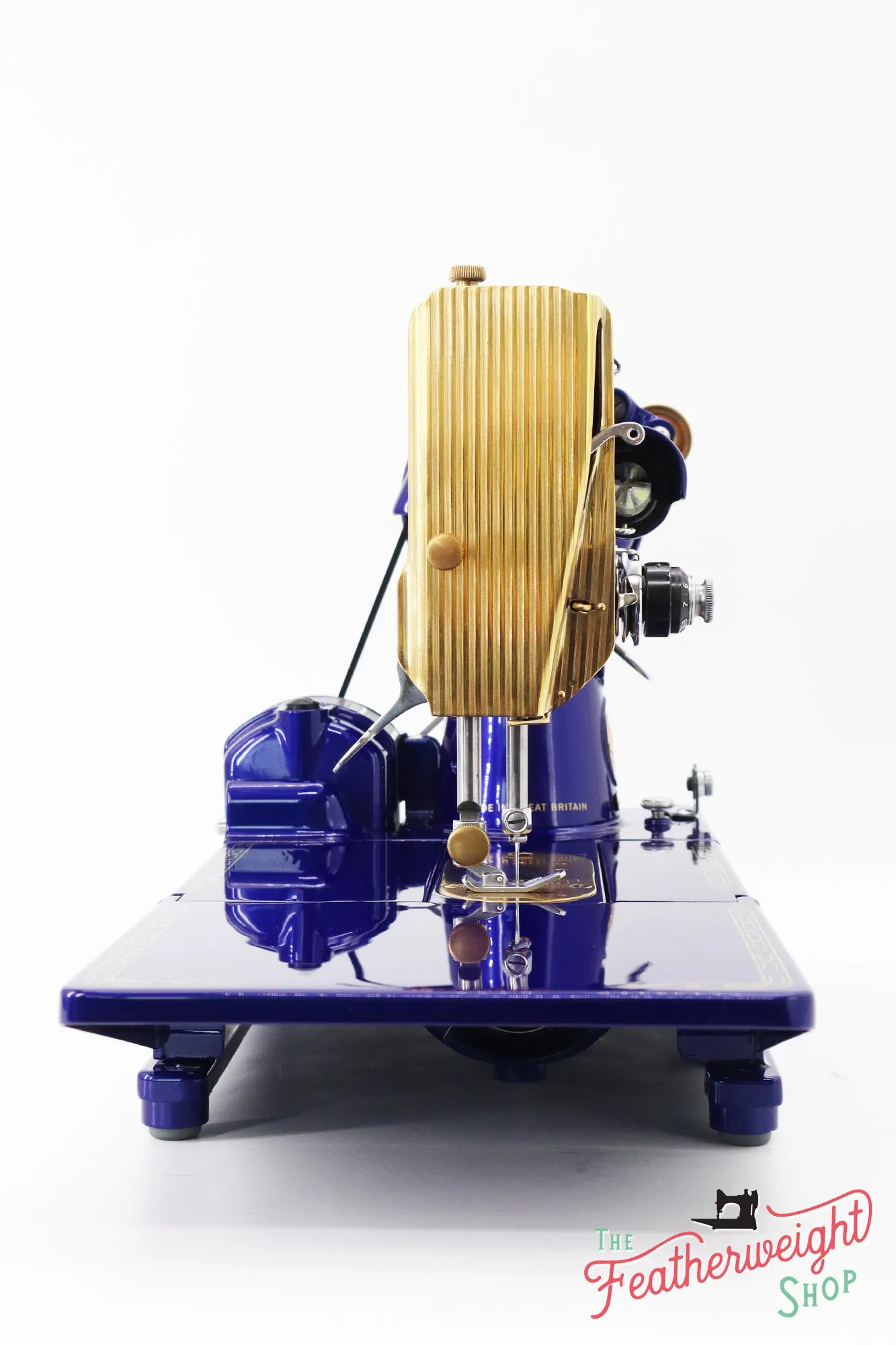 Singer Featherweight 222K EJ6185** - Fully Restored in Royal Cobalt Blue - Gold Plated!