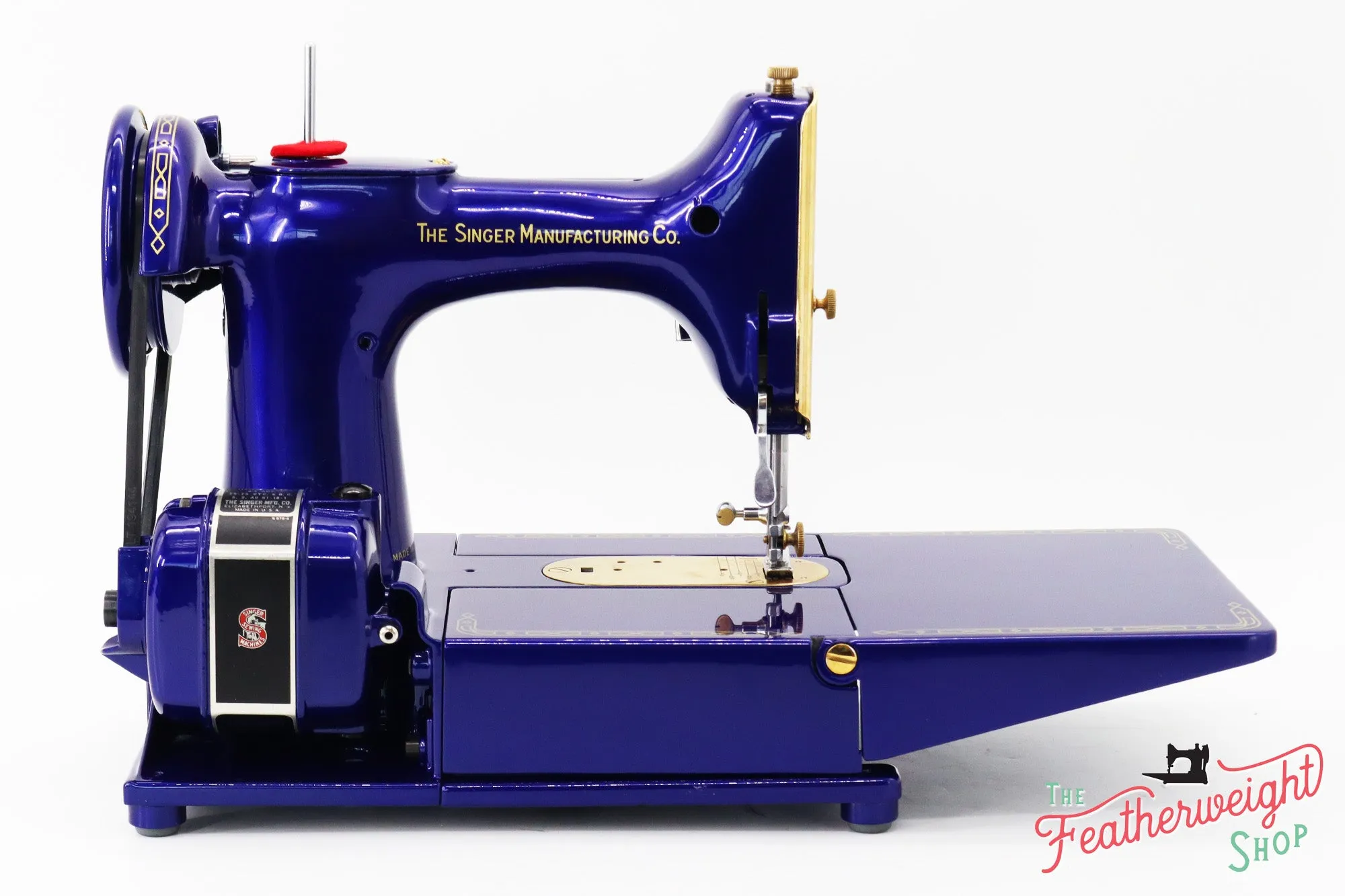 Singer Featherweight 222K EJ6185** - Fully Restored in Royal Cobalt Blue - Gold Plated!