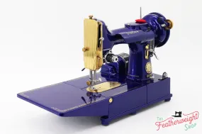 Singer Featherweight 222K EJ6185** - Fully Restored in Royal Cobalt Blue - Gold Plated!