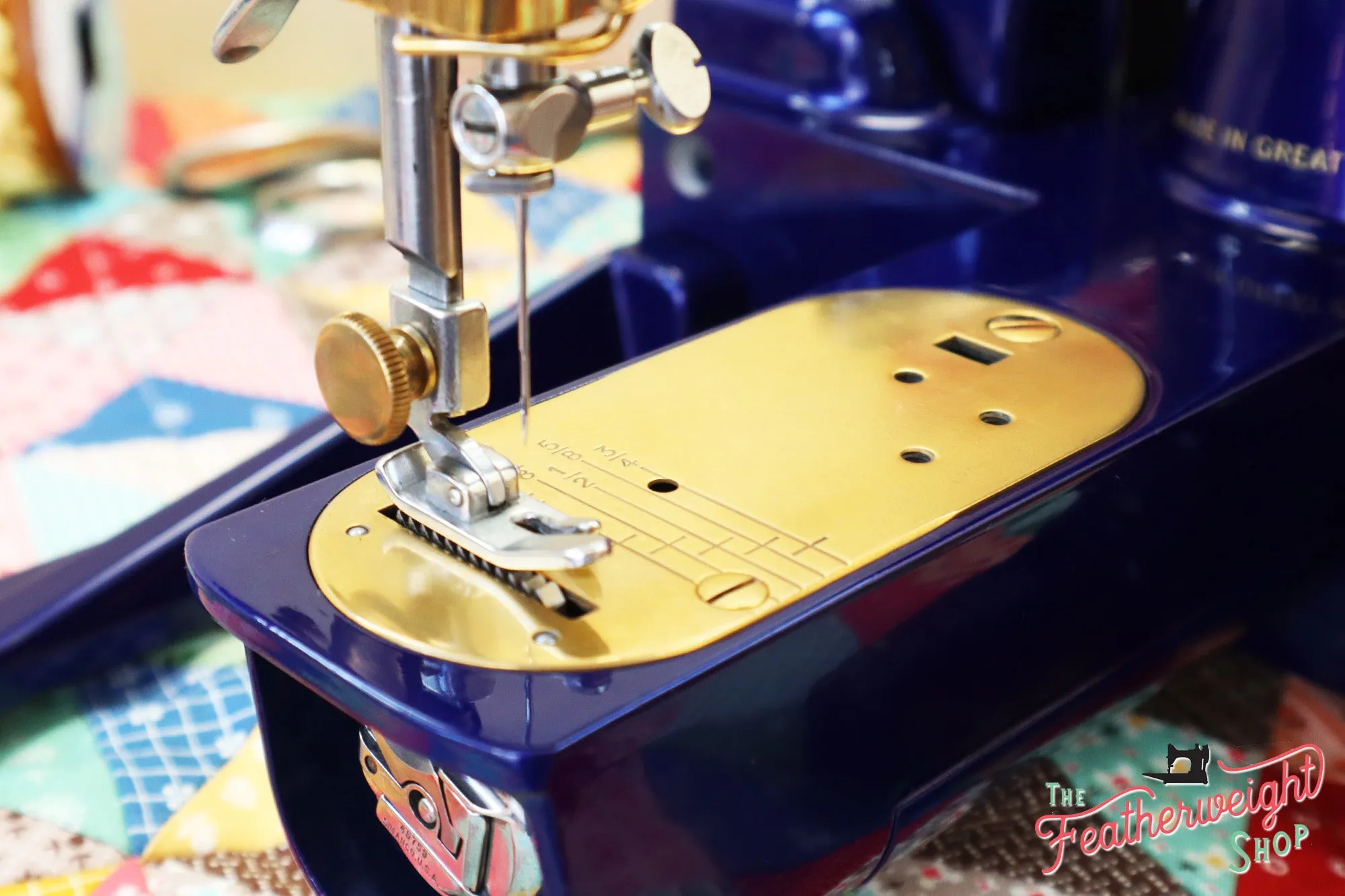 Singer Featherweight 222K EJ6185** - Fully Restored in Royal Cobalt Blue - Gold Plated!