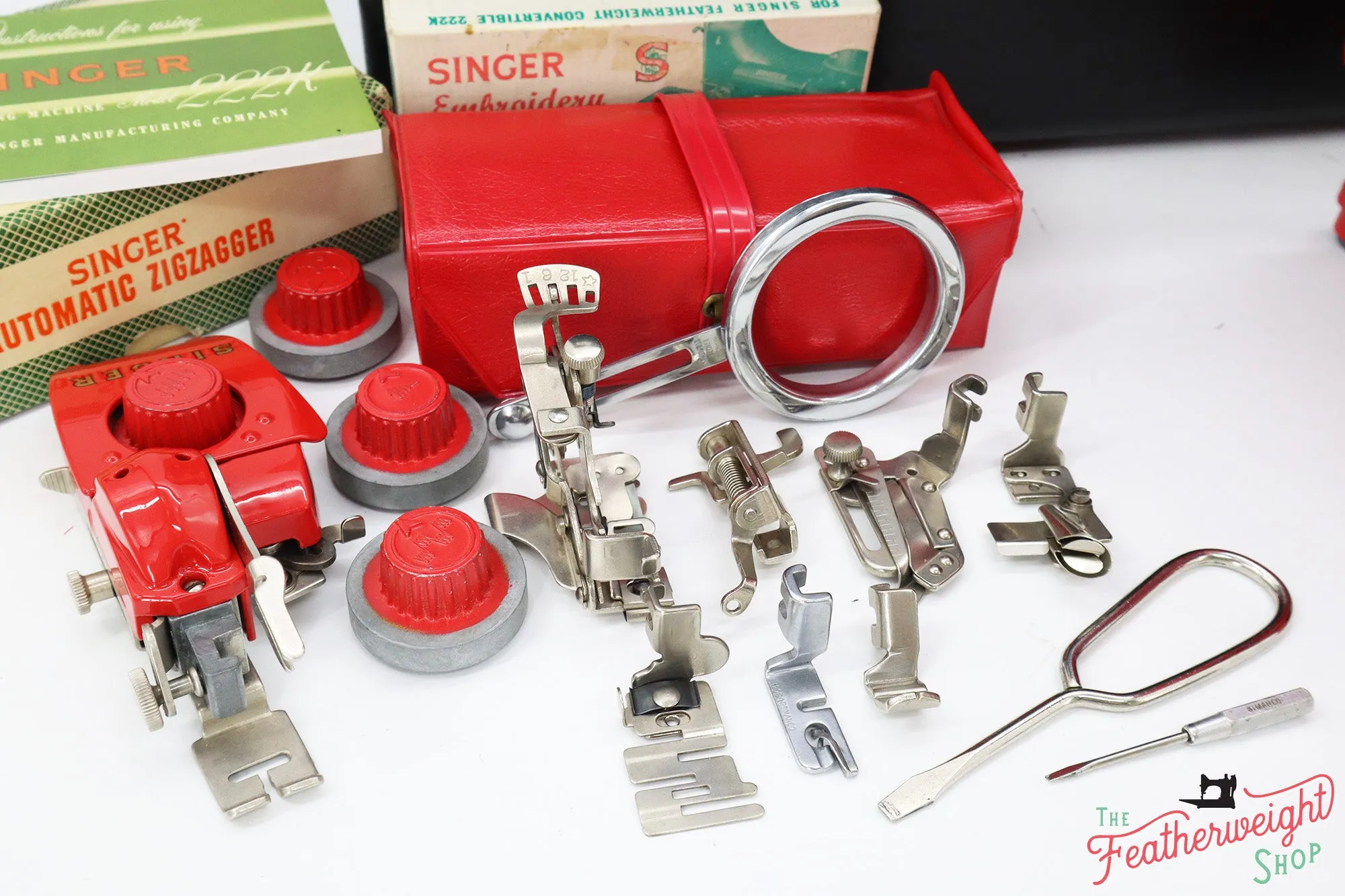 Singer Featherweight 222K Red 'S' - ES1655** - Fully Restored in Liberty Red