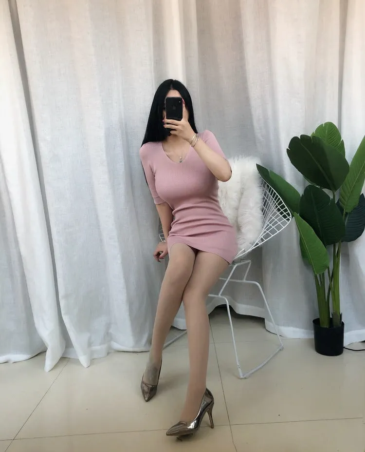 Spring  Sexy Elastic Korean Style Skinny Long Sleeve Tops