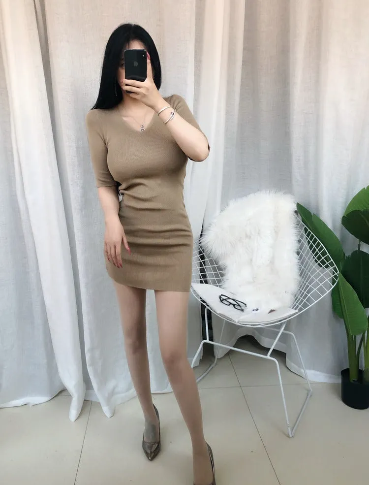 Spring  Sexy Elastic Korean Style Skinny Long Sleeve Tops