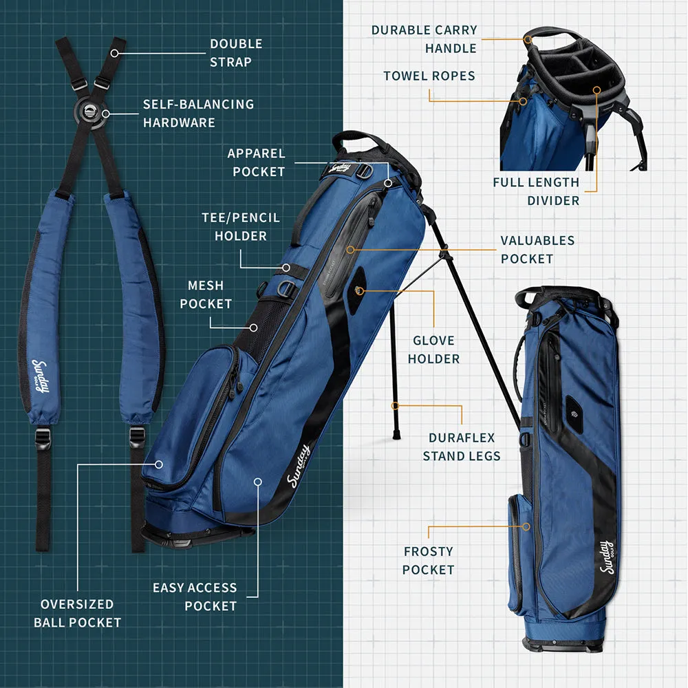 Sunday Golf El Camino Stand Bag - Cobalt Blue