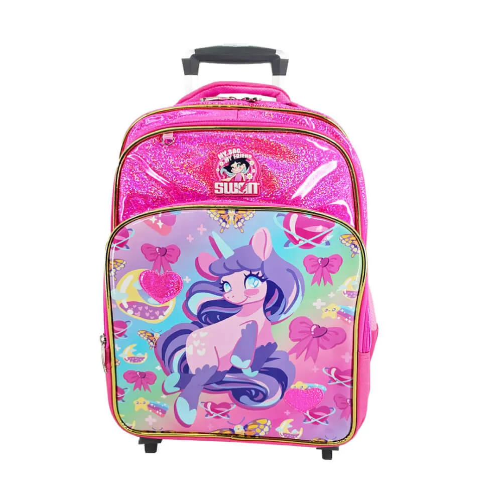 Swan Smile Doodle 3 (XXL) Trolley School Bag