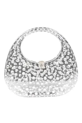 TEEK - Rhinestone Cleared Top Handle Clutch